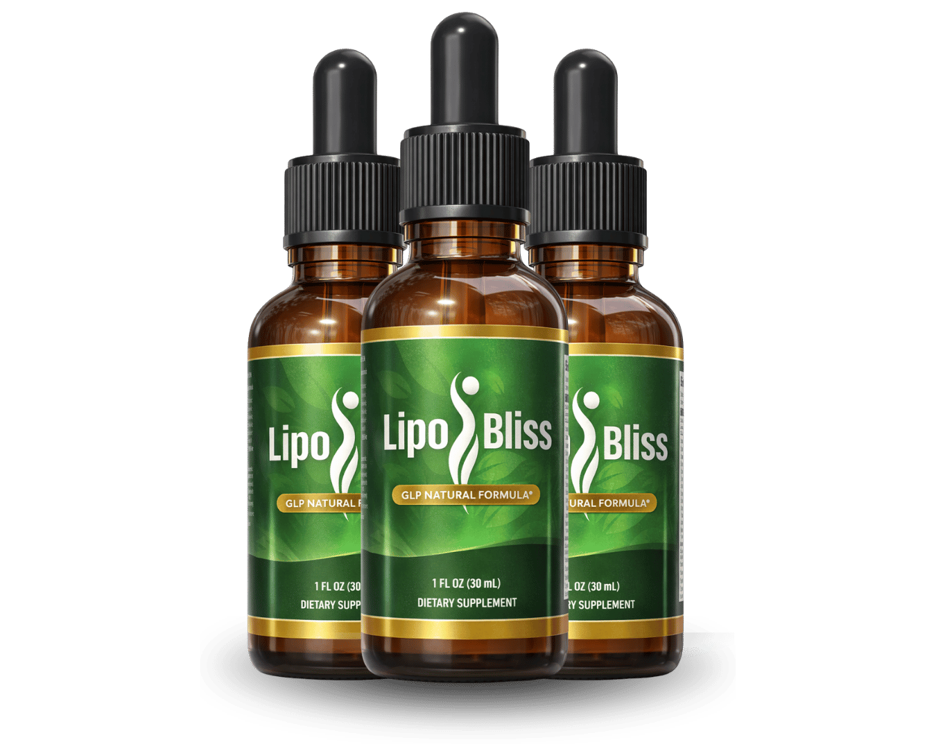 LipoBliss GLP Natural Formula Liquid Drops - 3 Bottle Supply